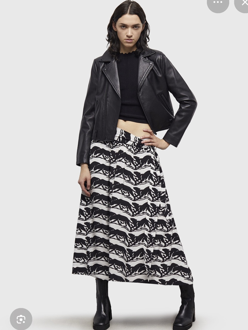 NWOT The Kooples Black and White Graphic Skirt
